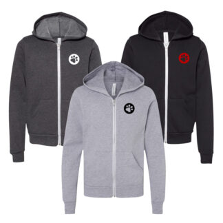 Paw Zip Up Hooded Sweatshirt